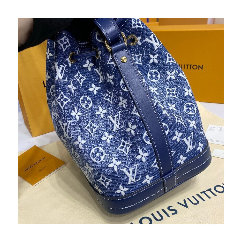 Louis Vuitton Denim Jacquard Textil Petit Noe M59606