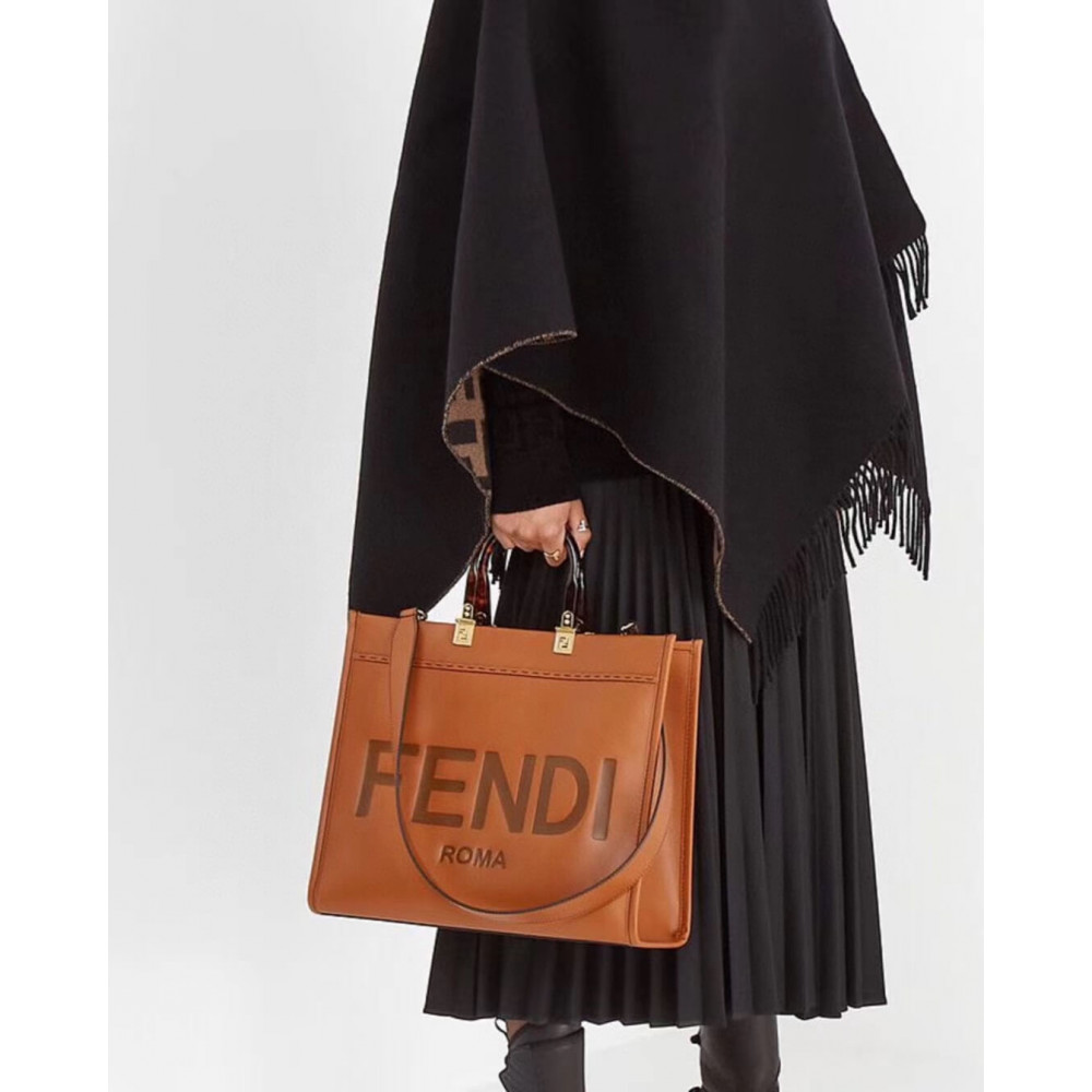 Fendi Medium Sunshine Shopper 8BH386 Brown