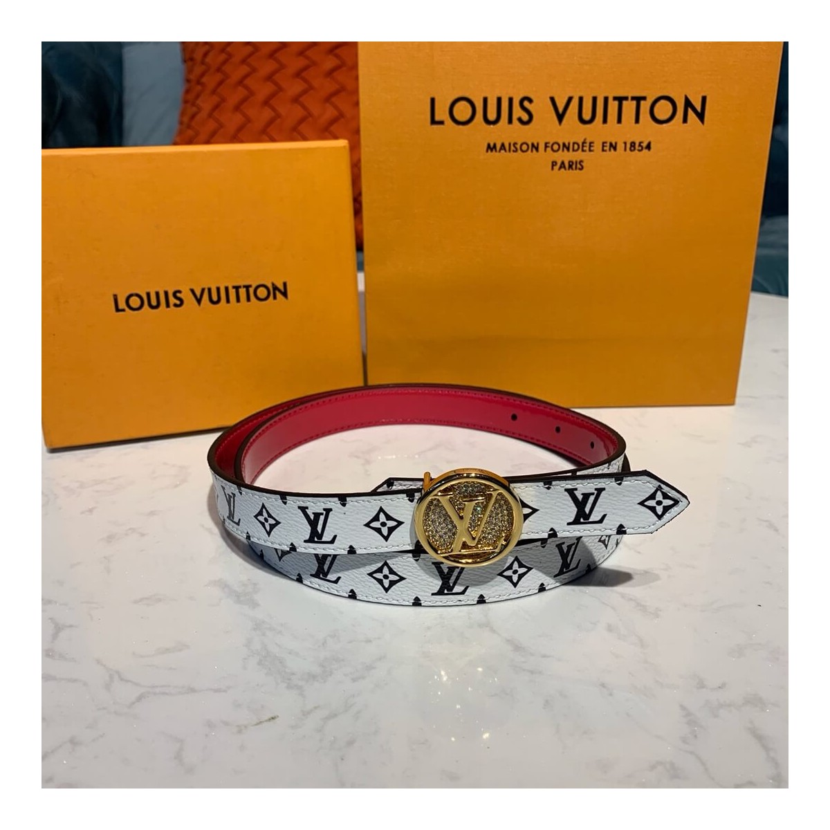 Louis Vuitton Monogram Canvas Recto LV Circle Plate 20mm Reversible Belt M0148W