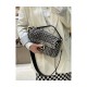 Fendi Baguette in Black Leather and White Fabric 2032