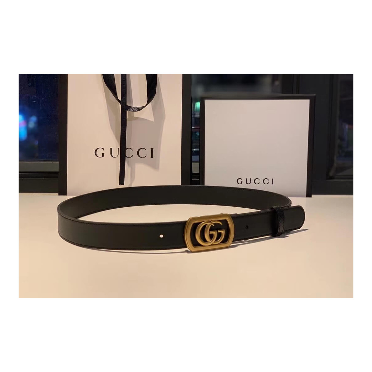 Gucci Belt With Framed Double G Buckle 575587