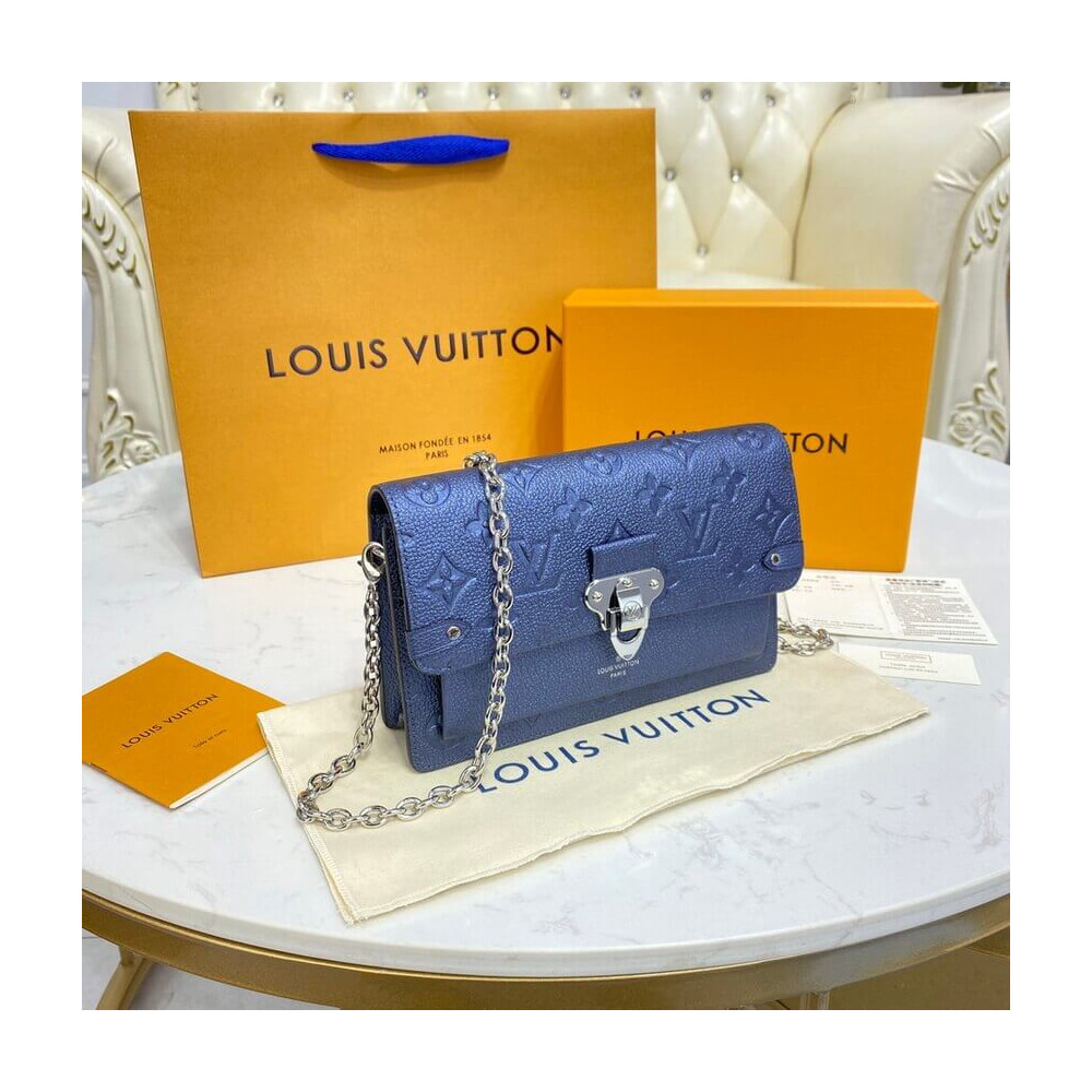 Louis Vuitton Vavin Chain Wallet M59077 Navy Nacre