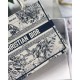 Christian Dior Small Book Tote Bag 26cm Latte Toile De Jouy Zodiac Embroidery Beige