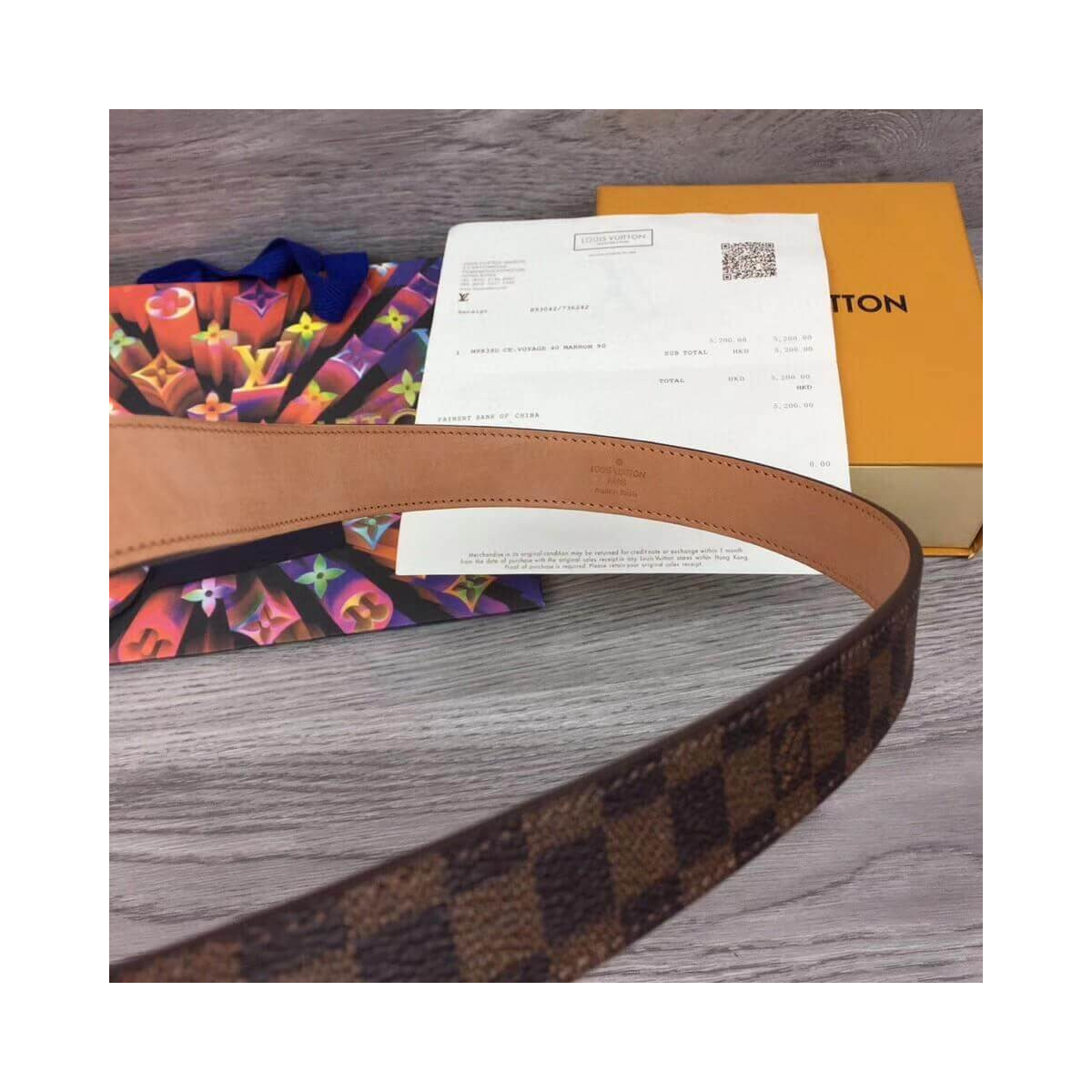 Louis Vuitton Damier Canvas Mini Belt 25mm M9744V