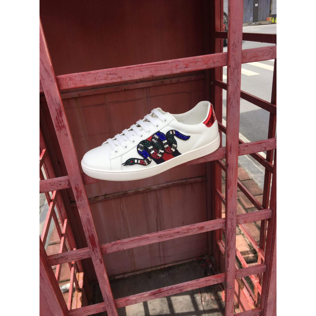 Gucci Ace Kingsnake Embroidered Sneaker 460203