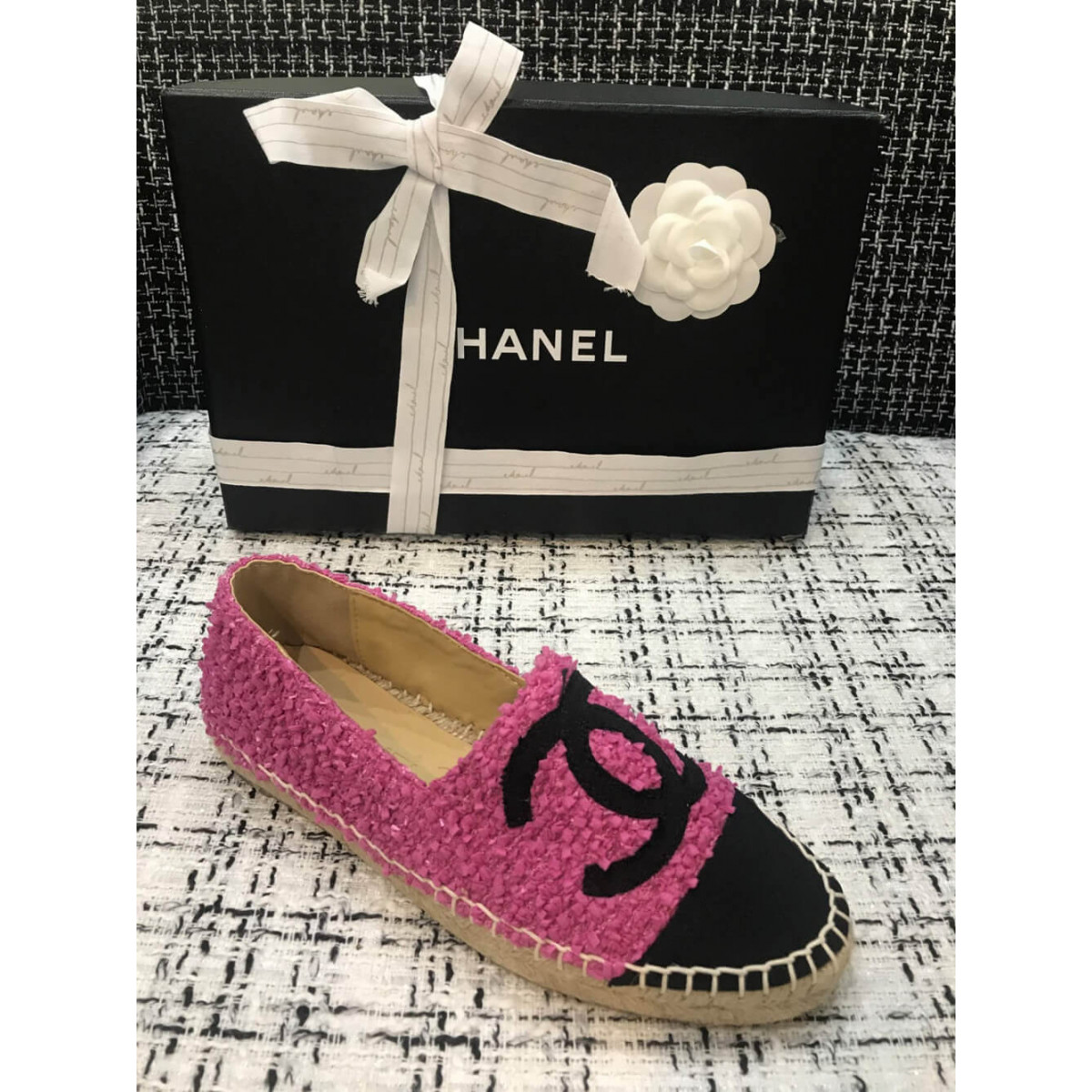 Chanel Tweed Espadrilles G29762 Rosy