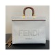 Fendi Large Sunshine Tote Bag in Cream Canvas 8BH372