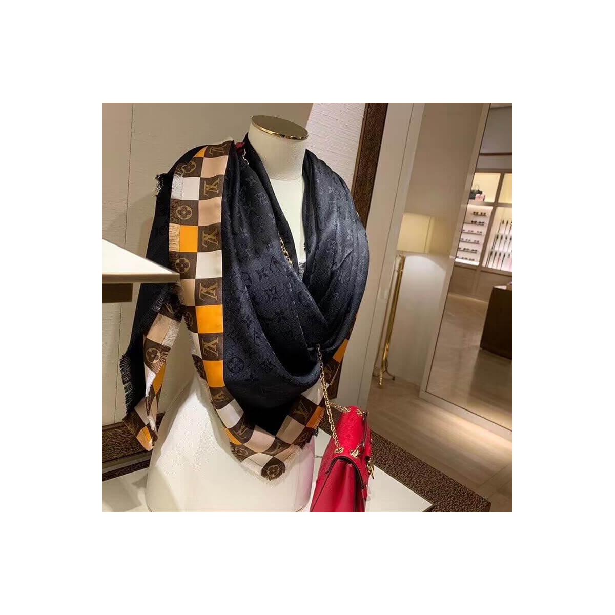 Louis Vuitton Monogram Check Shawl M68644 M68645