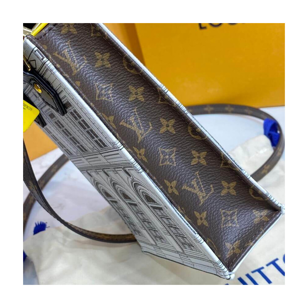 Louis Vuitton Printed Matte Calf Leather Petit Sac Plat M80991