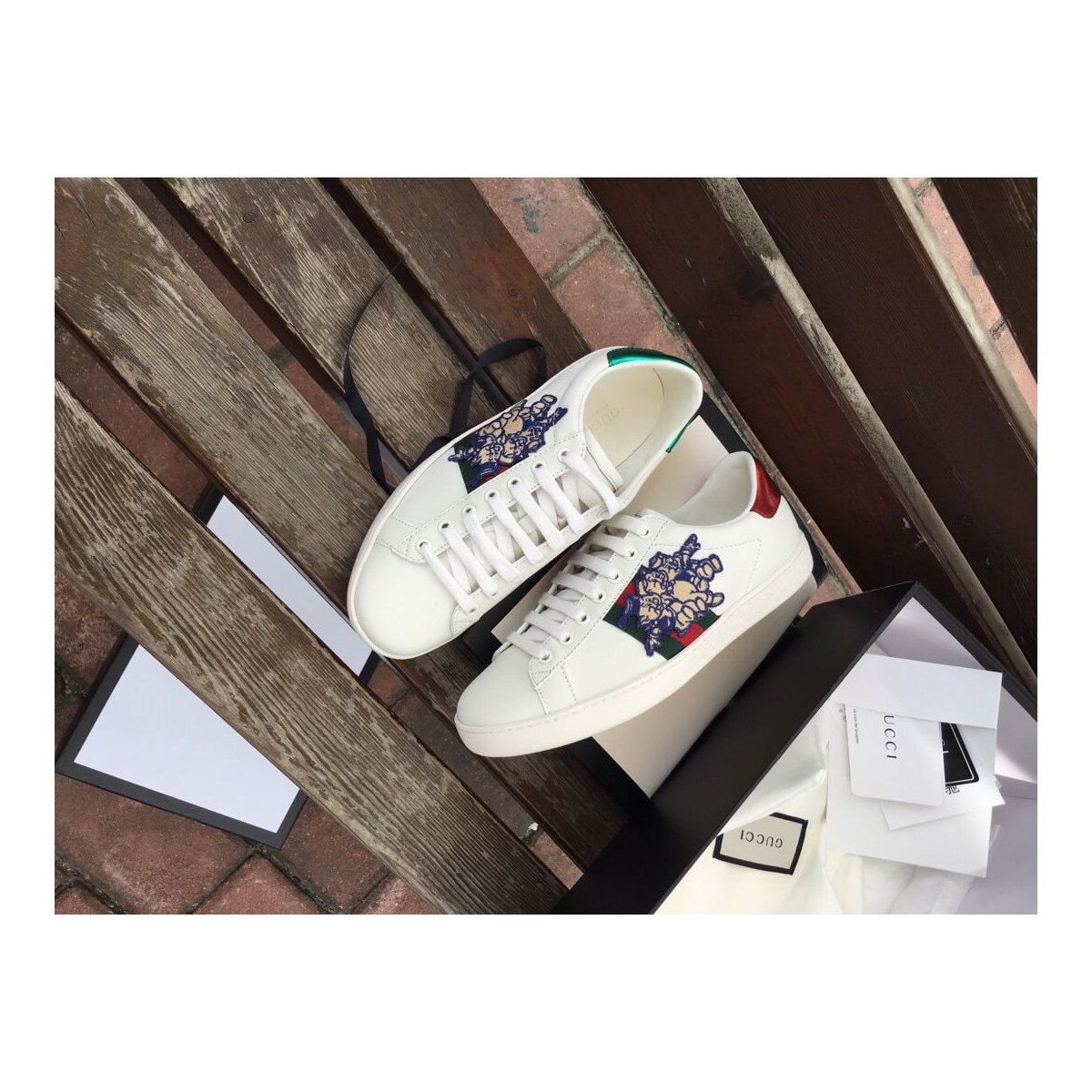 Gucci Ace Sneaker with Three Little Pigs 553385