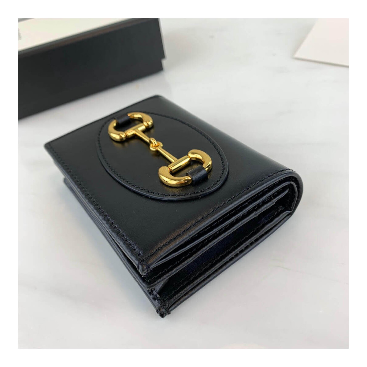 Gucci 1955 Horsebit Leather Card Case Wallet 621887