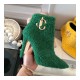 Jimmy Choo Shearling Ankle Bootie with Gold JC Logo 80259