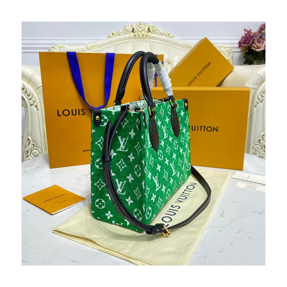 Louis Vuitton Monogram Jacquard Velvet Onthego PM M46216 Green