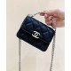 Chanel Enamel Handle Clutch with Chain in Grained Calfskin AP2758