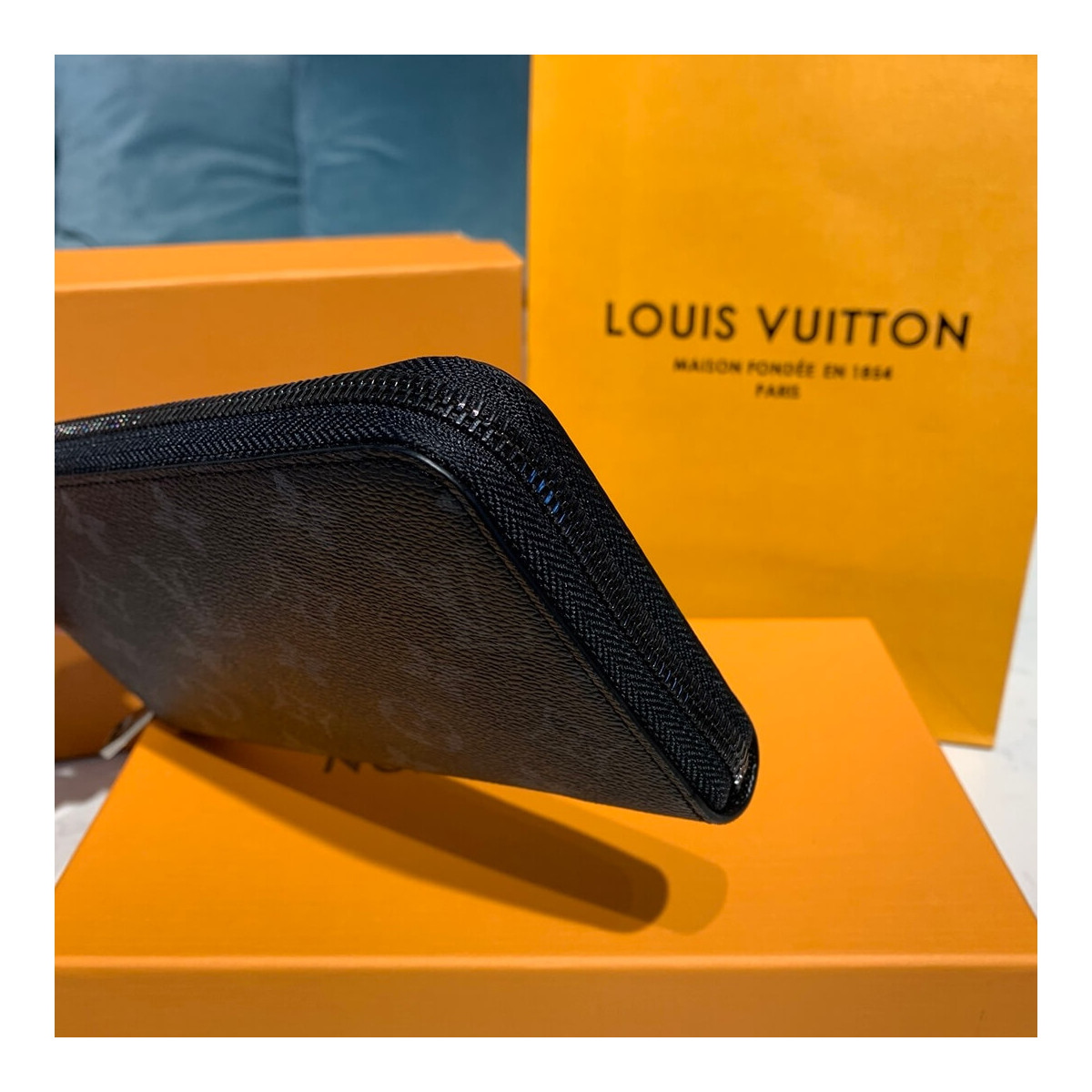 Louis Vuitton Monogram Eclipse Zippy Wallet M60017