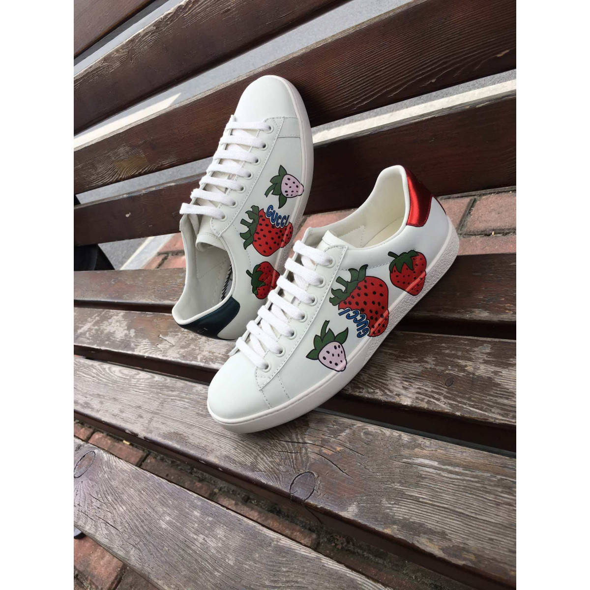 Gucci Ace Sneaker with Strawberry 577147