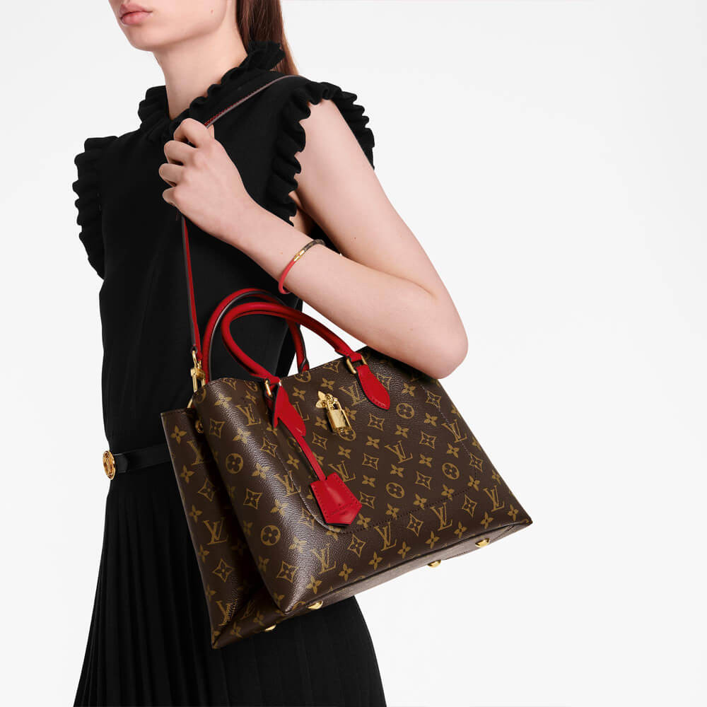 Louis Vuitton Monogram Canvas Flower Tote M43553 Red