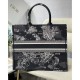 Christian Dior Large Book Tote Black Toile de Jouy Zodiac Embroidery M1286