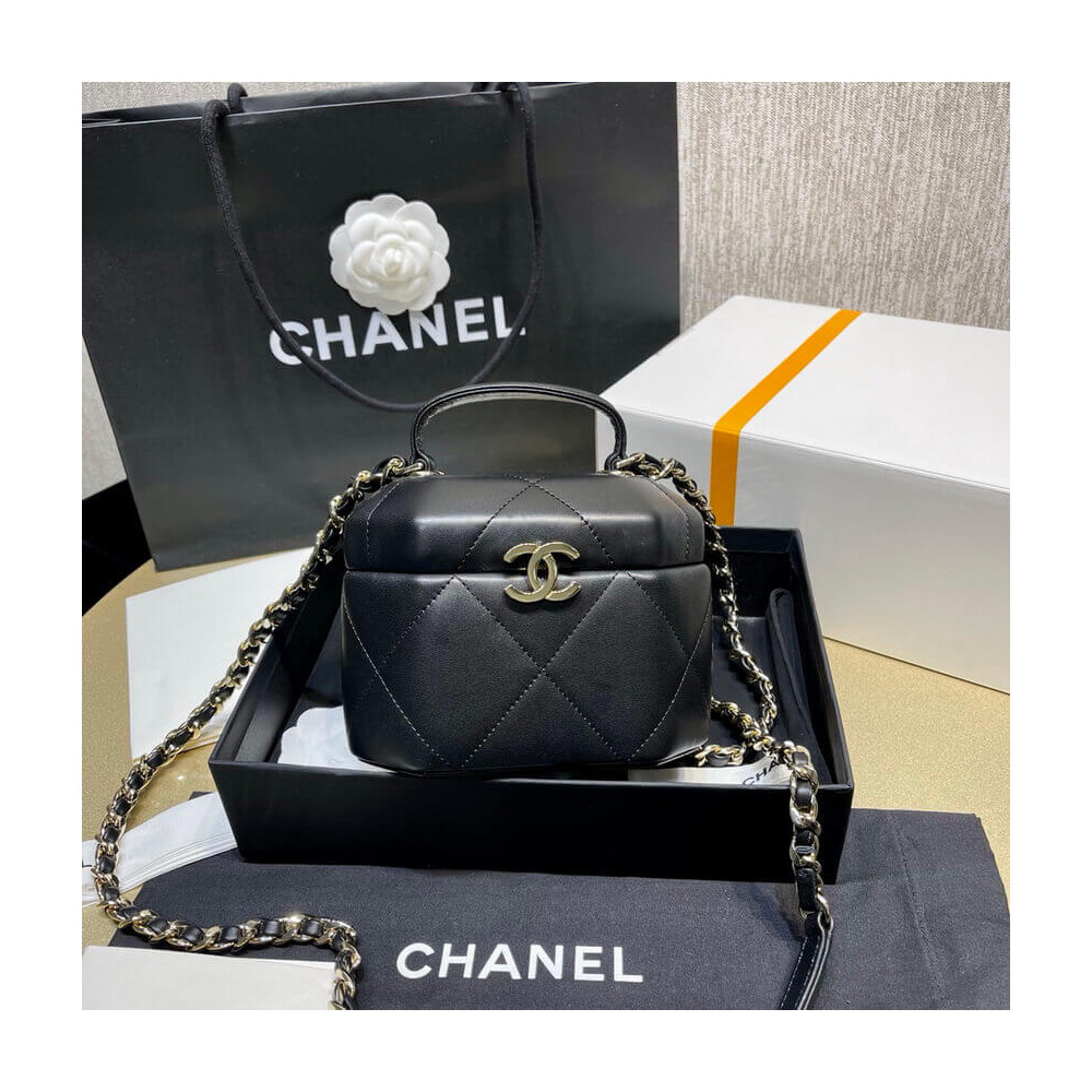 Chanel Lambskin Small Vanity Case AS2630 Black