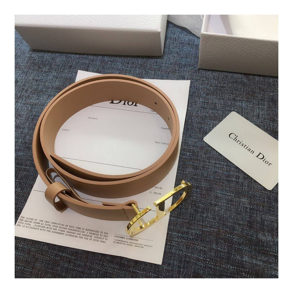 Christian Dior Nude Leather 30 Montaigne Belt B0077