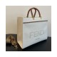 Fendi Large Sunshine Tote Bag in Cream Canvas 8BH372