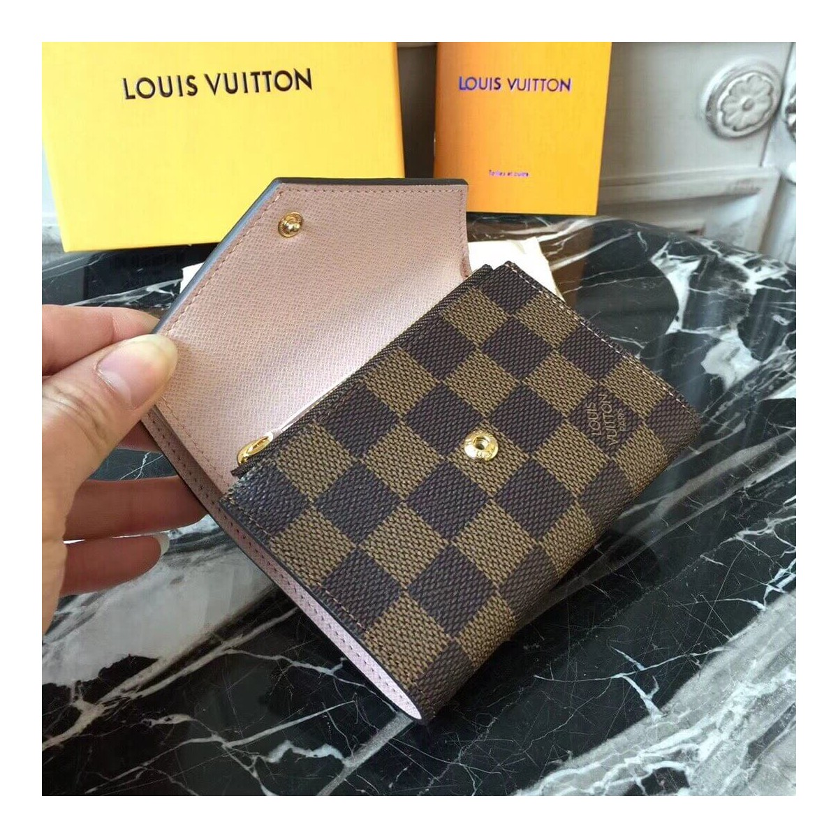 Louis Vuitton Damier Ebene Victorine Wallet N41659