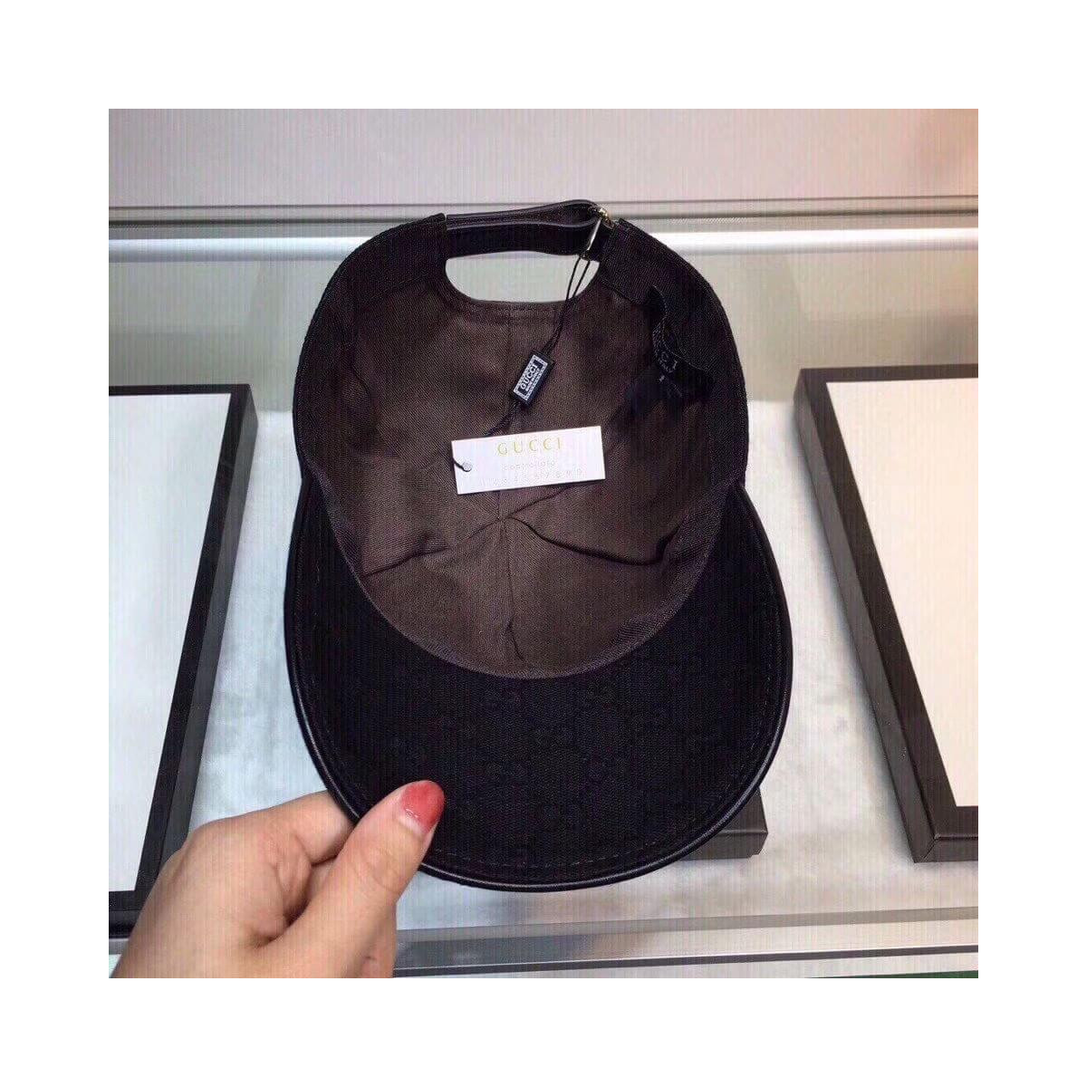 Gucci Original GG Canvas Baseball Hat With Web 200031