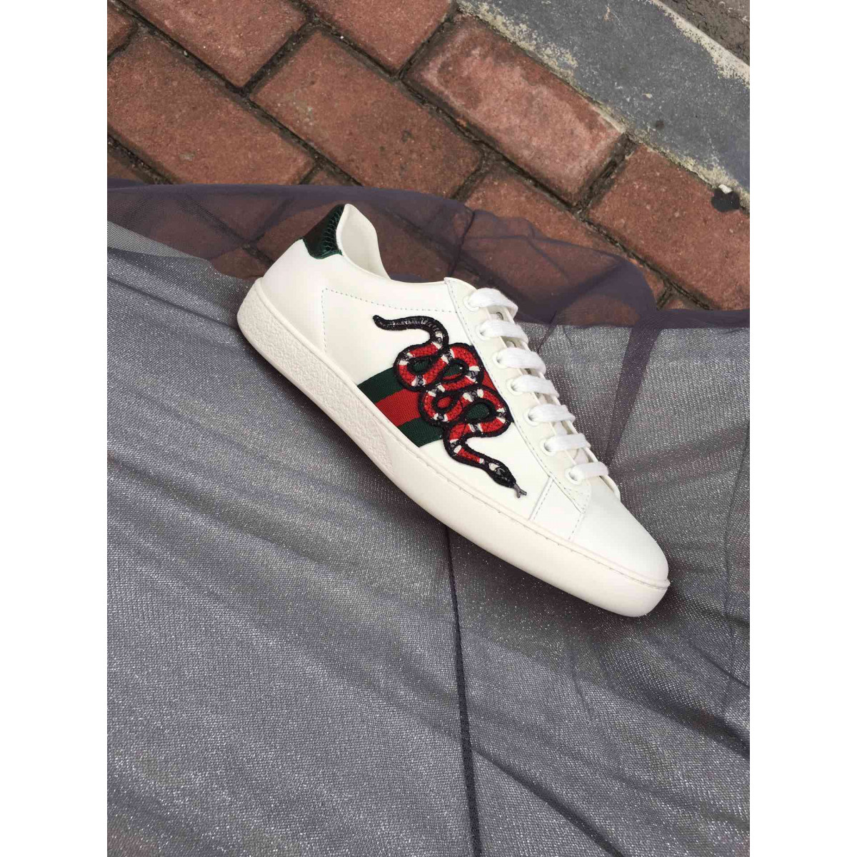 Gucci Ace Kingsnake Embroidered Sneaker 456230