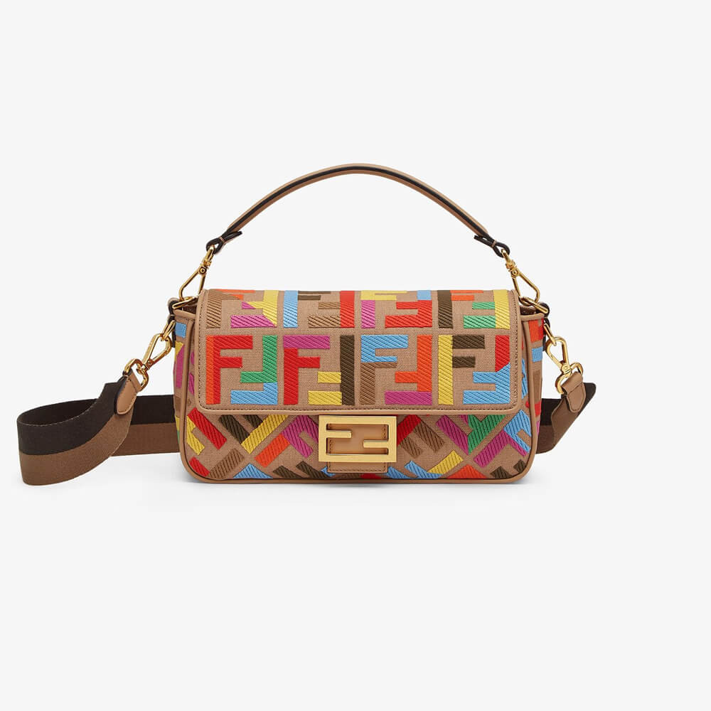 Fendi Baguette Multicolor FF Canvas Bag 8BR600