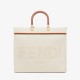 Fendi Medium Sunshine Tote Bag in Cream Canvas 8BH386