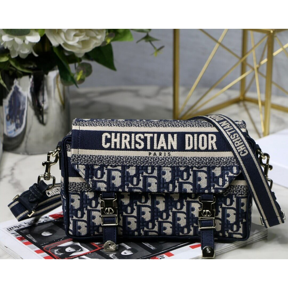 Christian Dior Small DiorCamp Bag in Oblique Embroidery M1241