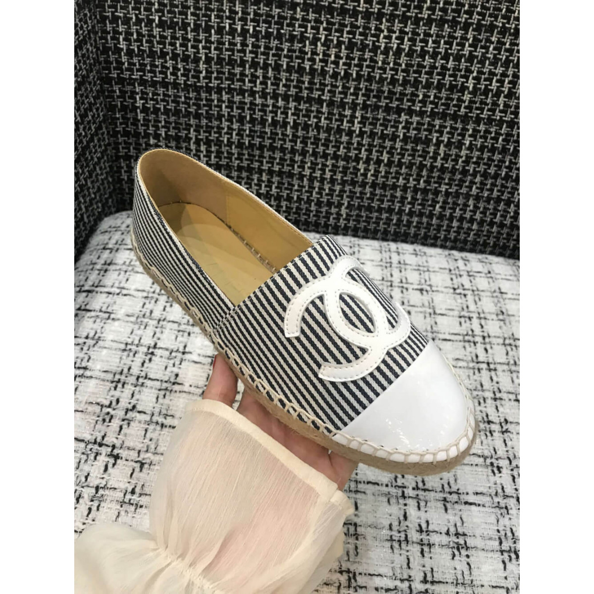 Chanel Tweed &amp; Patent Calfskin Espadrilles G29762