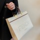 Fendi Medium Sunshine Tote Bag in Cream Canvas 8BH386