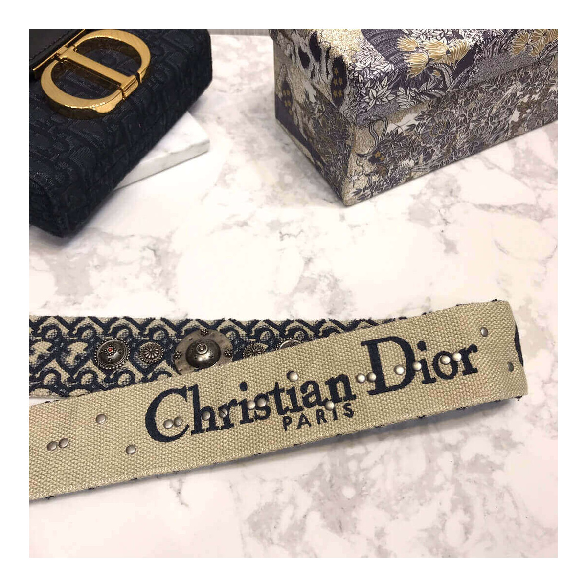 Christian Dior Canvas Strap MW521006 Dark Blue