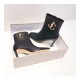 Jimmy Choo Latte Calf Leather Ankle Bootie with Gold JC Logo 80258