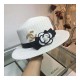 Chanel Flower Embellished Straw Hat AA6730