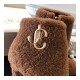 Jimmy Choo Shearling Ankle Bootie with Gold JC Logo 80259