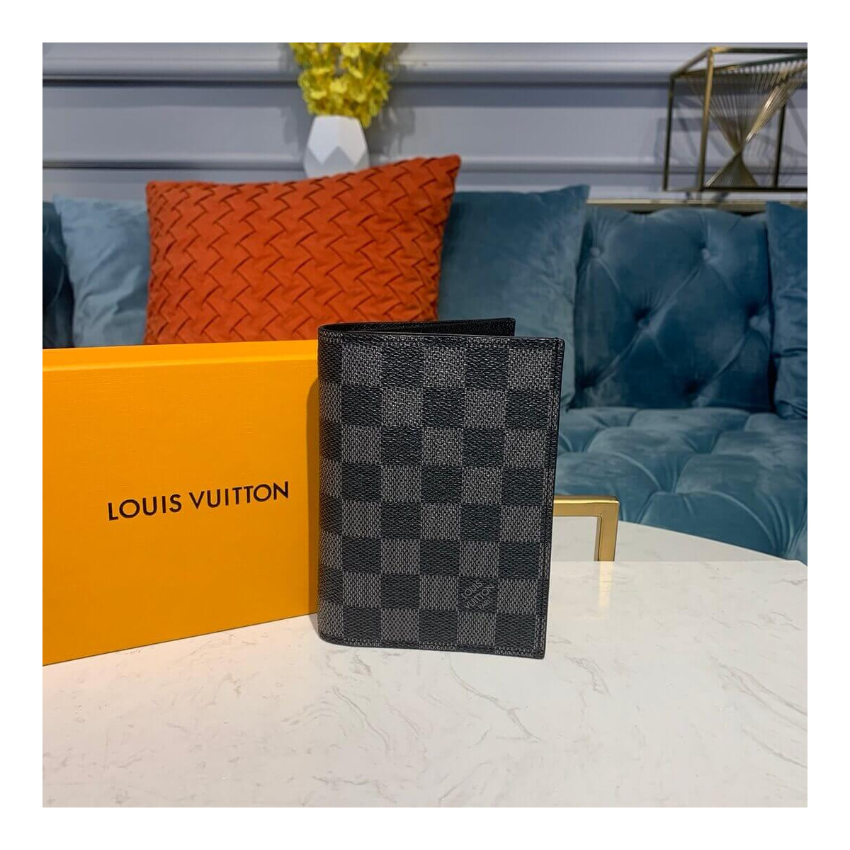 Louis Vuitton Damier Graphite Mickey Print Passport Cover N64411