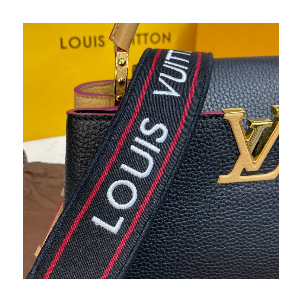 Louis Vuitton Capucines BB M59061 Black/Arizona Beige