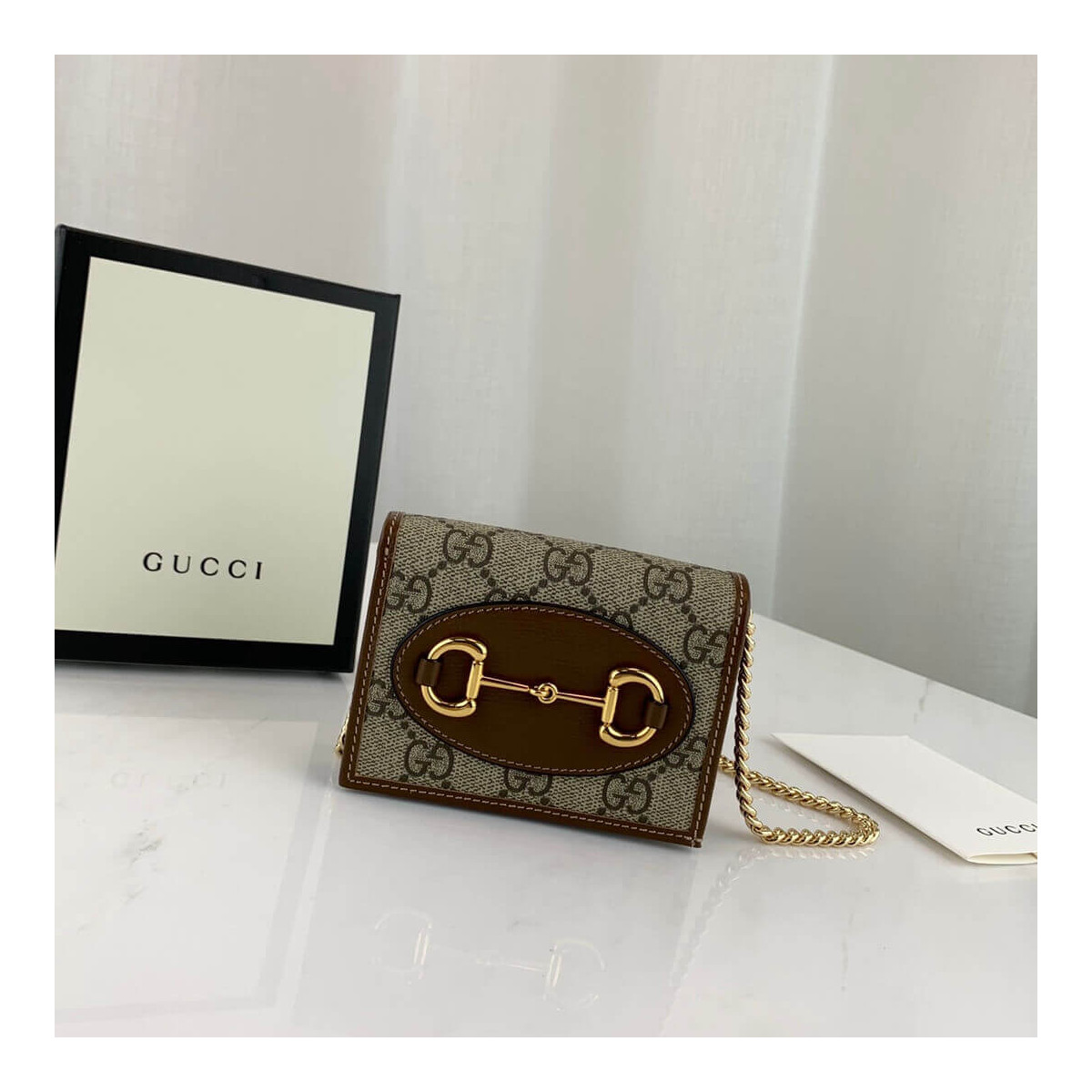 Gucci 1955 Horsebit GG Supreme With Chain Wallet 623180