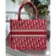 Christian Dior Small Book Tote Bag 26cm Oblique Embroidery Red