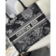 Christian Dior Medium Book Tote Black Toile de Jouy Zodiac Embroidery M1296