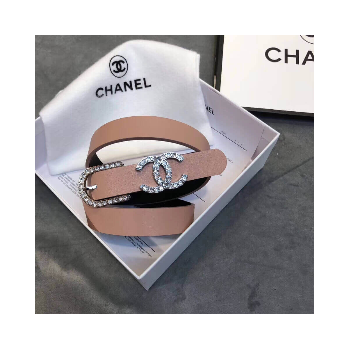 Chanel Double C Strass Buckle 20mm Belt AA6800