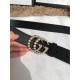 Gucci 30mm Leather Belt With Pearl Double G 453260