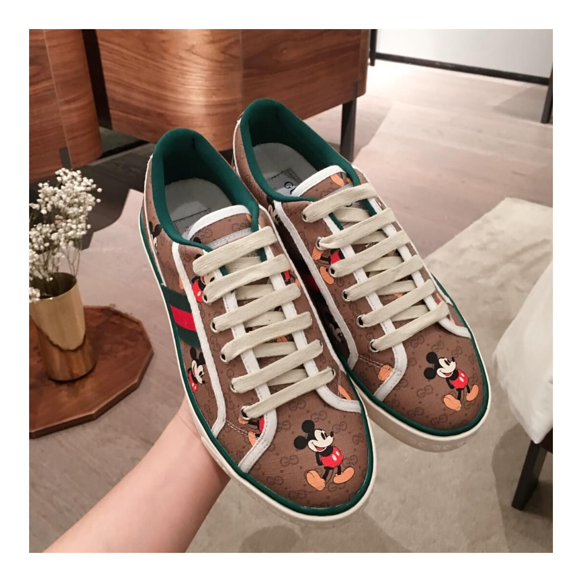 Gucci  Disney x Gucci Tennis 1977 Sneaker with Web 606110