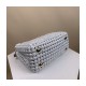 Fendi Peekaboo Iconic Mini Leather Interlace Bag 2031 White