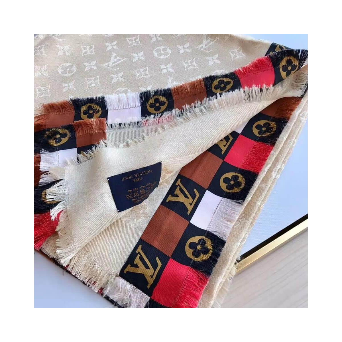 Louis Vuitton Monogram Check Shawl M68644 M68645