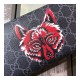 Gucci Square Wolf  Print GG Supreme Zip Around Wallet 451273