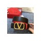 Valentino Reversible Vlogo Belt In Black / Red Glossy Calfskin 40 mm