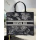 Christian Dior Large Book Tote Black Toile de Jouy Zodiac Embroidery M1286